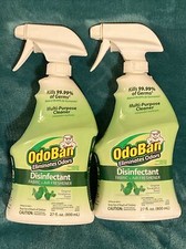 2x OdoBan Disinft Fabric Air Spray Kills 99.9 on Multi Surfaces 27 oz Bottles