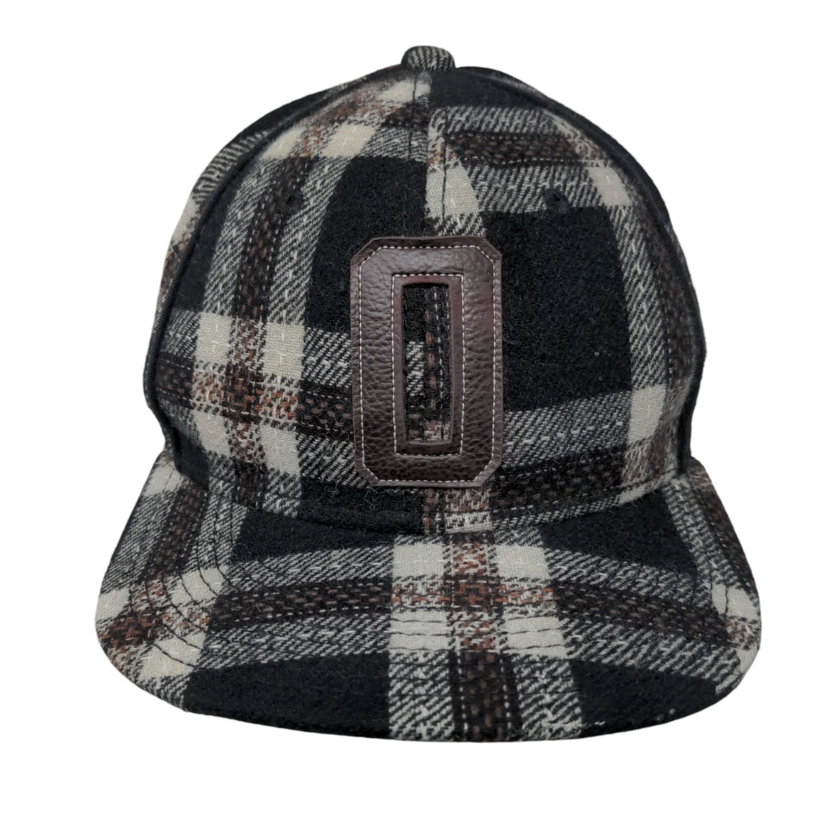 Obey Fitted Hat Multicolor S/M Plaid Embroidered Vented Holes 6 Panel