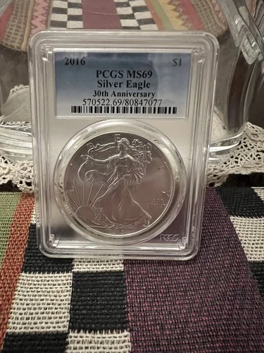 2016 Silver American Eagle MS-69 PCGS  30th Anniversary