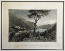 Orig. Impresión de 1838, Shenandoah Valley de Jefferson’s Rock, Harper’s Ferry, WV, emparejado