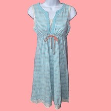 y2k vintage liz clairborne preppy striped dress with adjustable waist size small
