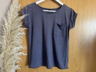 Amisu Damen Tshirt ~ Gr. XS ~ dunkelgrau ~ Basic Shirt ~ Top  ~ Unifarben