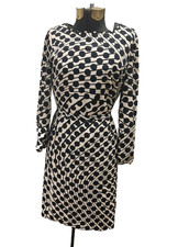 Tahari Dress Women Size 2, Classic Polka Dot, Belted Modern Style, Knee Length