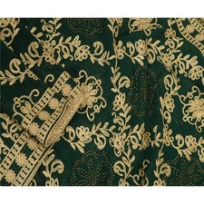 Sanscriti Vintage Lungo Verde Dupatta/Stola Georgette Ricamata a Mano Ari Work