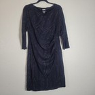 Anne Klein Women's Black Sparkly Long Sleeve Dress Size 16