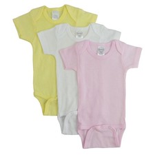 Pastel One Piece Infant Baby Girls Short Sleeve Snap Bodysuits 3 Pack NB S M L