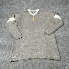 Skims Cozy Pullover Sweater Womens L/XL Grey Chalk Multi Fuzzy Soft Lounge New