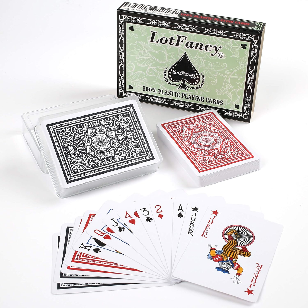 Waterproof Playing Cards, 100% Plastic, 2 Decks of Cards with