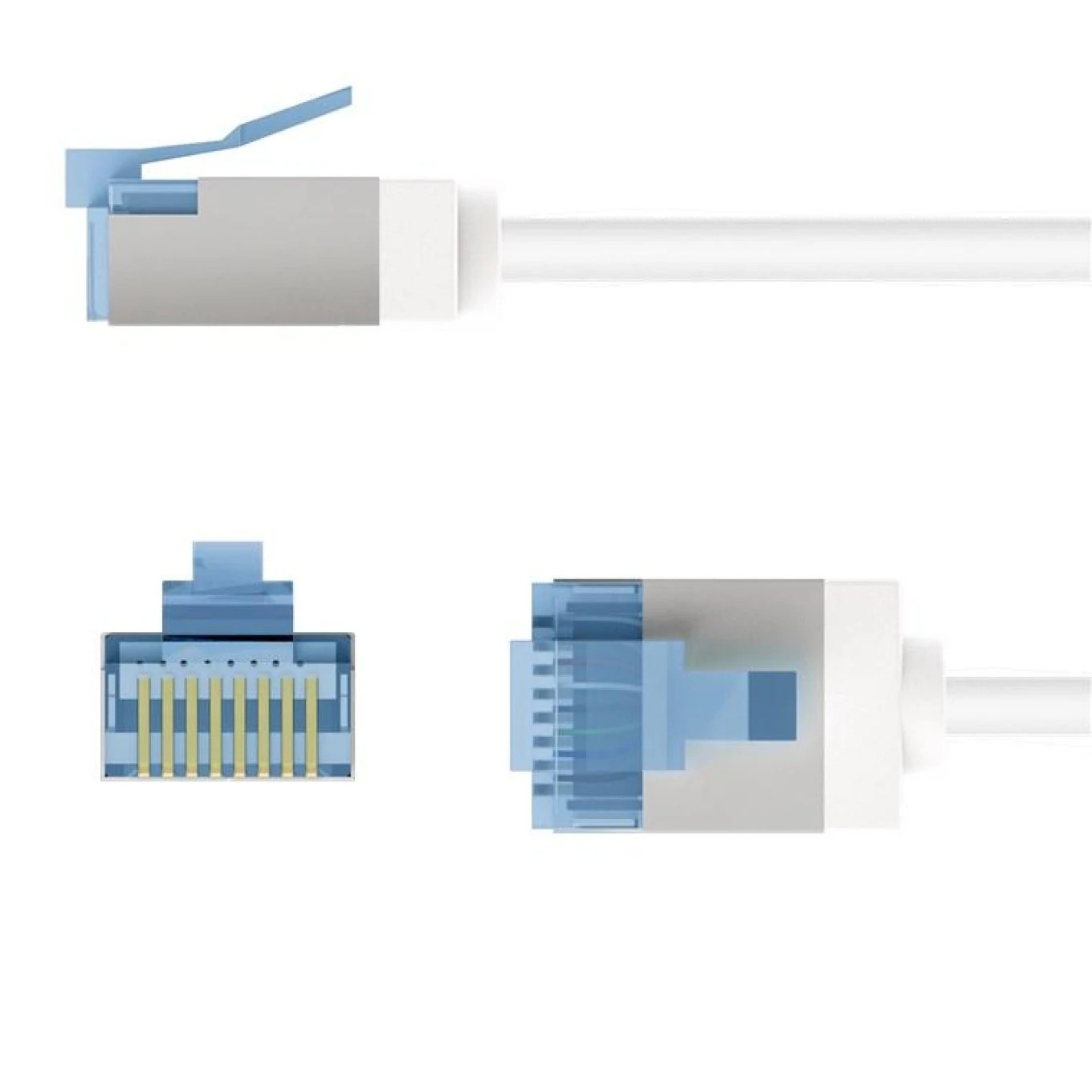 Patchcord Cat.6a-0025 U/FTP SLIM LSZH-TPE blanc 0,25m 74327