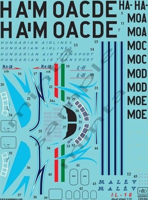 HAD Models HAD72134 - 1/72 IL-18 MALÉV Retro 60's - Neu