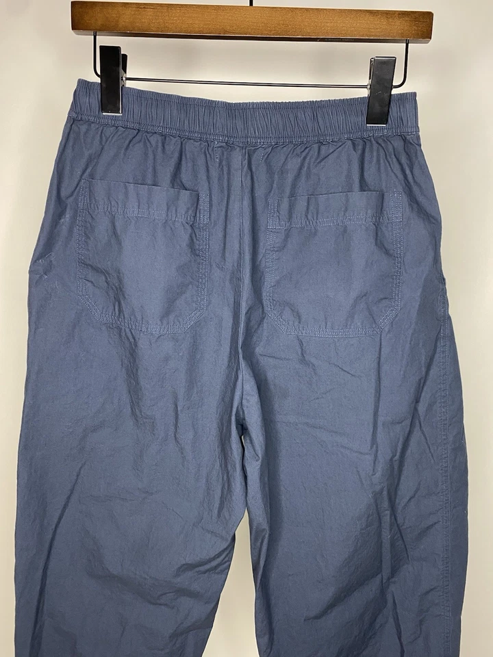 Pantalón Plisado Apiece Apart Spa Azul Marino Para Mujer Pequeño Algodón Orgánico Pierna Barril Foto 4 de 4