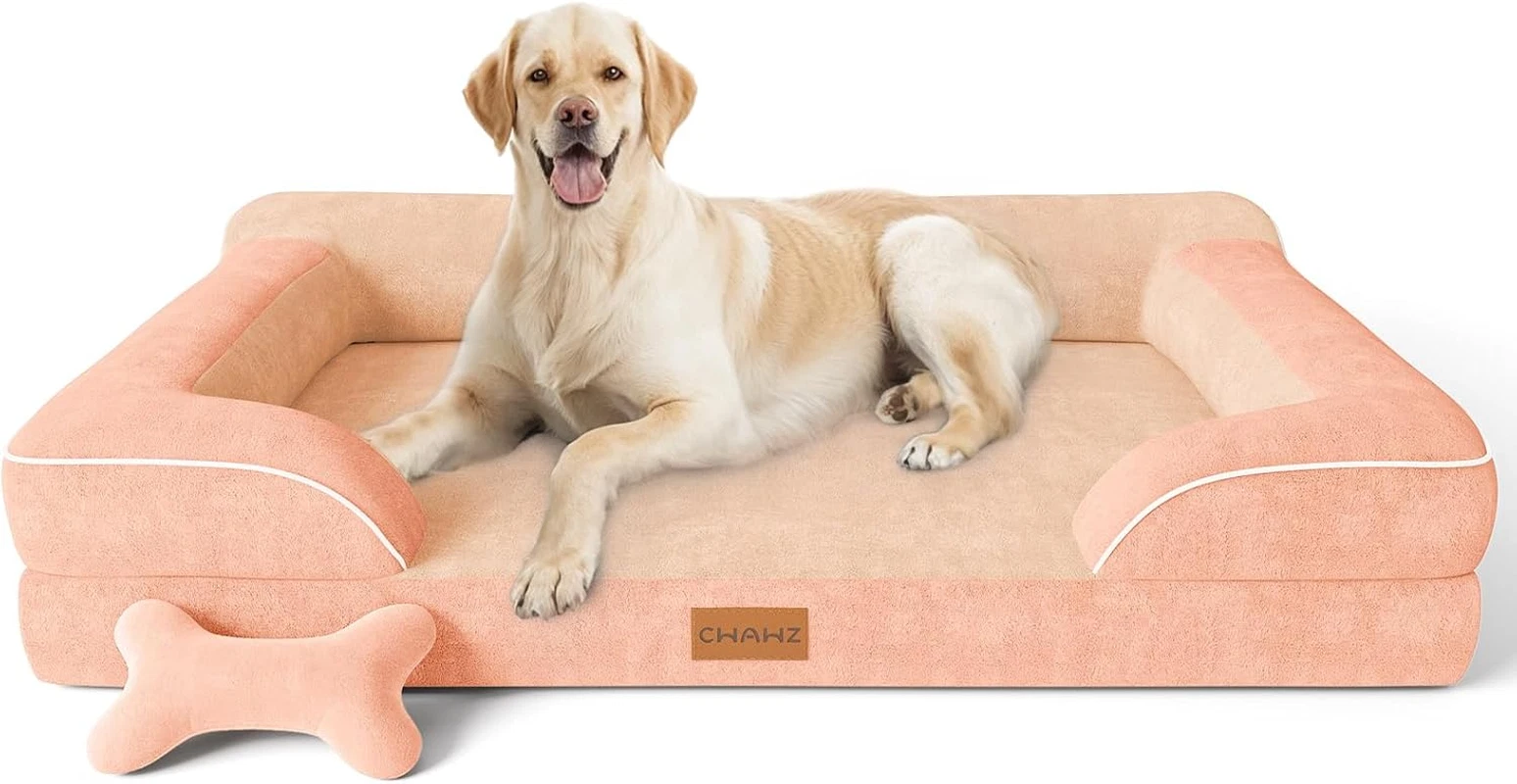 Extra Large Orthopedic Dog Bed with Cooling Gel, Waterproof & Washable Cover