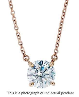 Tiffany & Co 1,27ct I/VVS1 runder Brillantschliff Diamant Solitär Anhänger 18k Ros