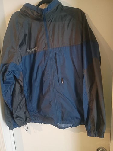 Columbia Jacket XL Blue/Black Windbreaker Coat Winter Outdoors Light Waterproof