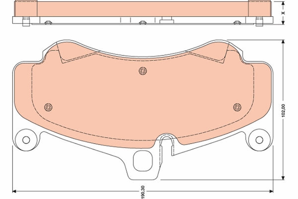 Front TRW-OE GDB1779 Brake Pad Set, disc brake for PORSCHE
