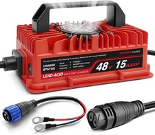 15 AMP Golf Cart Battery Charger for 48 Volt Golf Carts with Universal Fit- Lead