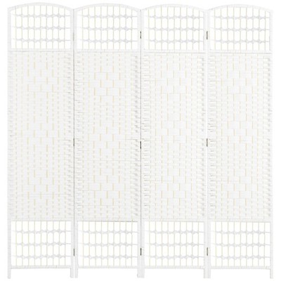 HOMCOM 4 Panel Folding Room Divider Privacy Screen Panel White 5.6 Ft