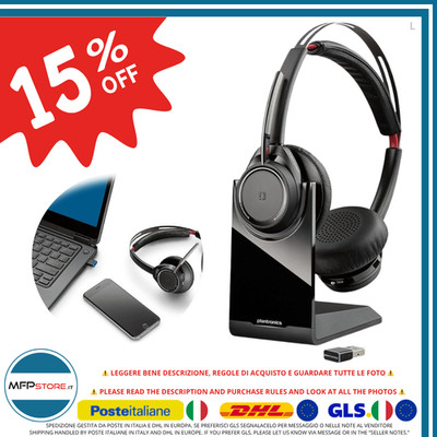 Bluetooth Headset Poly Plantronics Voyager Focus UC B825 Stereo, Schwarz