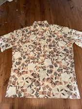 Vintage 70s JCPenney Disco Button Shirt Geometric Club Dance Size Large Cube