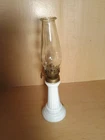 Vintage Small White Milk Glass Hurricane Oil Lamp
