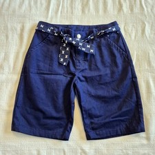Gymboree girls size 10 navy blue shorts with matching bow belt, NWOT