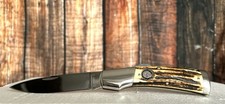 CUSTOM FOLDING KNIFE "JOE ANDERSON" STAG, LOUISVILLE, KY FOLDER