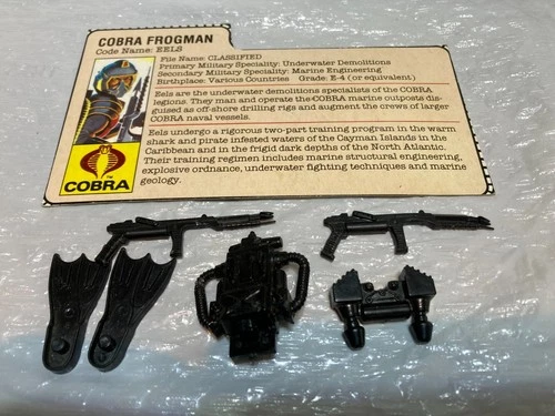 GI Joe Eels 1985 V1 Incomplete File Card & Accessories Only