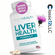PureHealth Research Liver Health - Milk Thistle, Detox & Cleanse Repair Formula