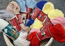 Vintage Yarn Lot 10 Skeins Aunt Lydia  s Craft  Rug Yarn Heavy Rug Yarn Mix
