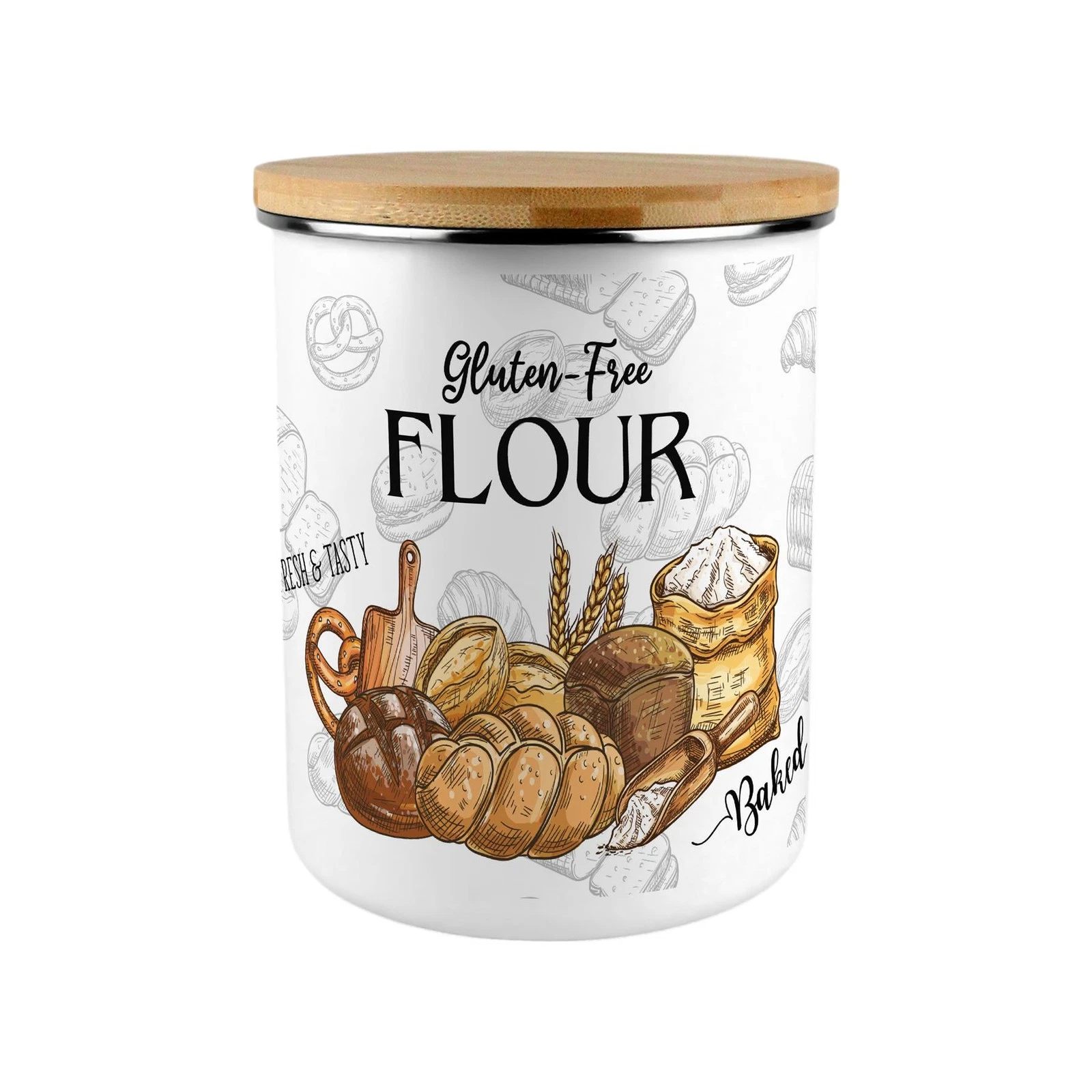 Large Gluten-Free Flour Canister - Bakery Inspired Homeware Gift Jar