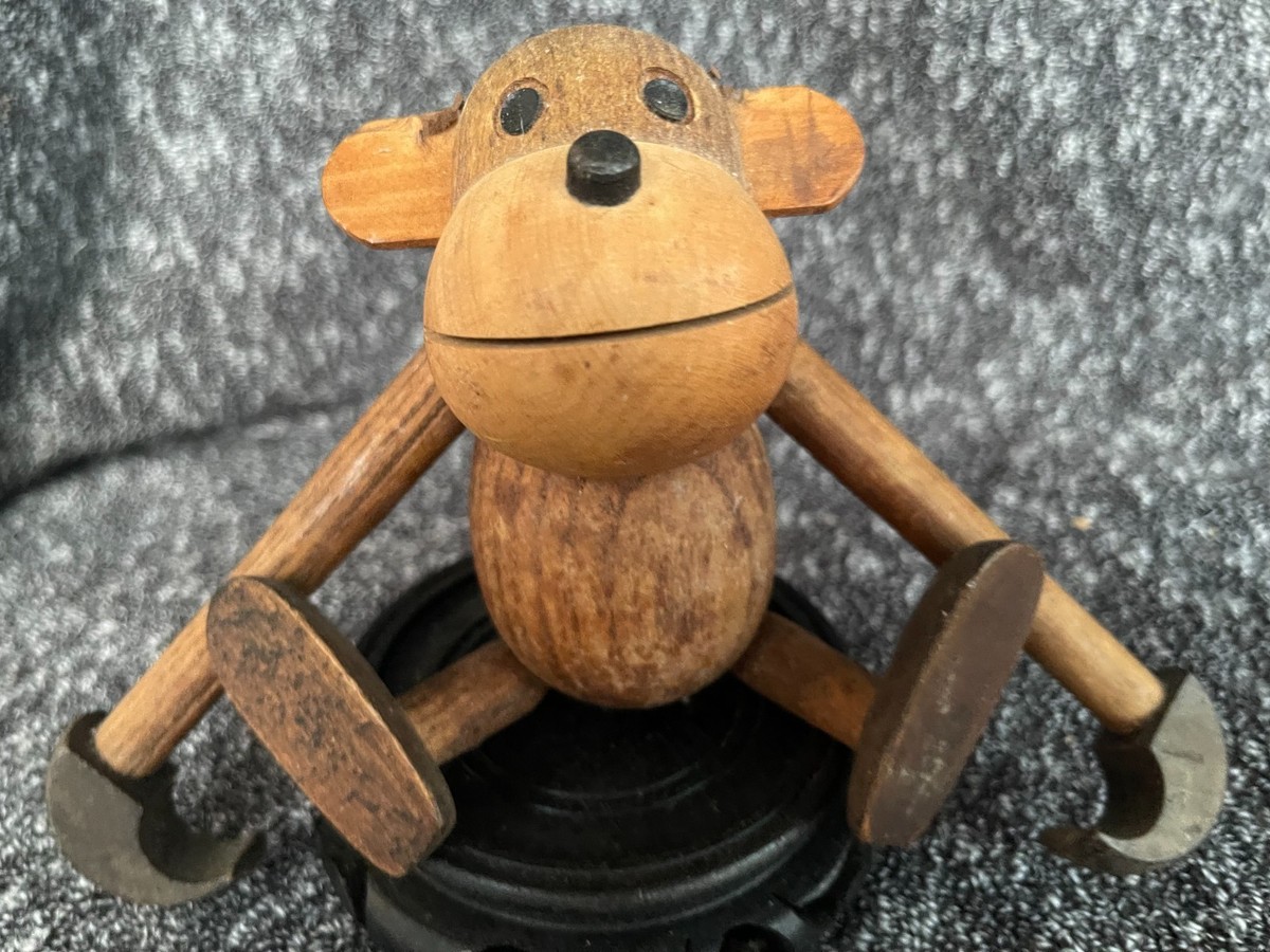 Zoo Line TEAK MONKEY Japan MID CENTURY MODERN Wood Jointed TOY KAY
