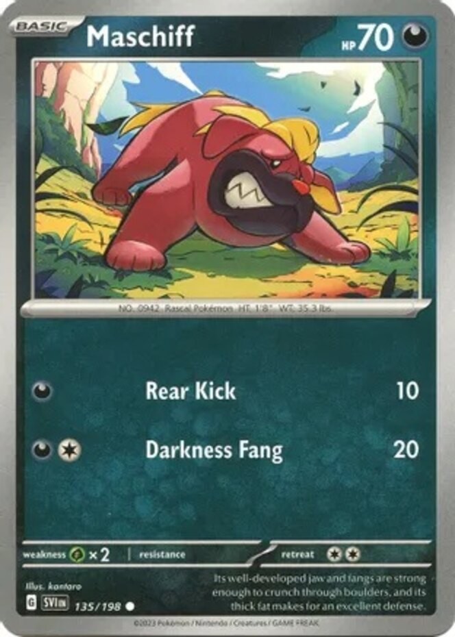 Maschiff - 135/198 - Common (Lp) Scarlet & Violet - Base Set - Darkness Pokémon