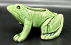 Vtg Brush McCoy Green Ceramic Frog Bullfrog Planter Art Pottery Figurine 6"