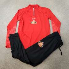 Nike Sunderland Mens Tracksuit Set Medium Red 1/4 Zip Top Pants Slim Fit 22/23