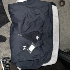 Image of Under Armour Rival Fleece Hoodie 5XL Full Zip Black UA Loose Fit NEW WITH TAGS