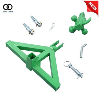 Green 3 Pt Trailer Hitch 2'' Receiver & Towing Ball Hitch For Category 1 Tractor