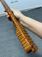 Stainless 22Frets DIY gloss Roasting Flame Maple Electric guitar Neck 25.5in