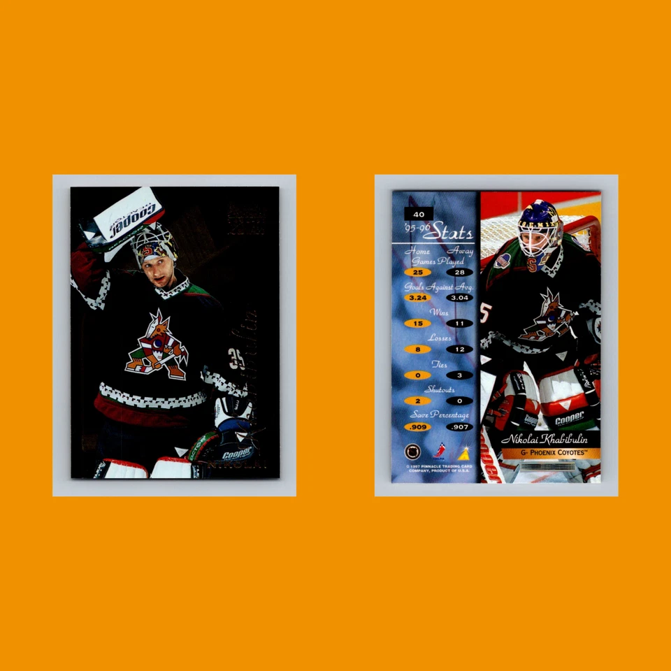 Nikolai Khabibulin #40 1996 Zenith Arizona Coyotes Hockey Card NHL NM - Image 3 of 3