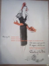 1943 Charles of Ritz Perfume Lady Orange Hat Gloves Ad