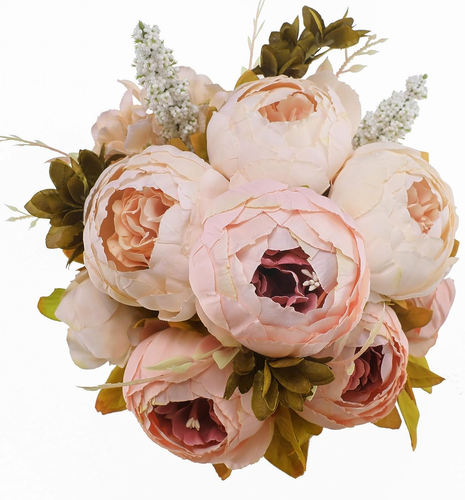 Luyue Peonies Artificial Flowers Vintage Faux Peony Arrangements Fake Flower for - Picture 12 of 12