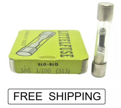 (5x) 1/100A to 8A 250V  Slo-Blo Fuse Littelfuse 313 Series 3AG (6.3x32mm) *NOS*