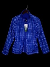 NWT Ralph Lauren Active Blue Full Zip Windbreaker Jacket Women  s Sz L Reversible