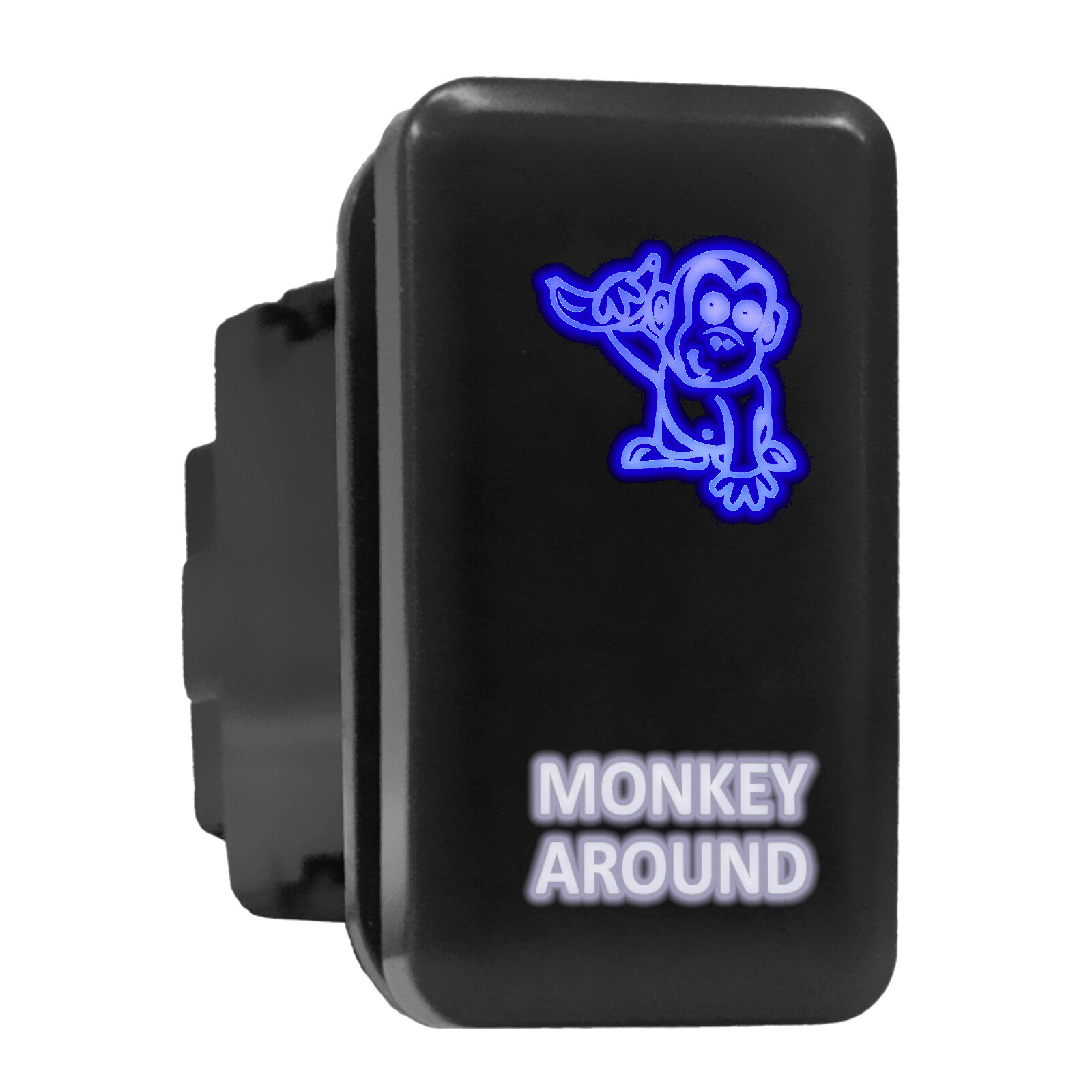Blue/White Backlit Tall Push Button 1.54x0.83in for Toyota Models
