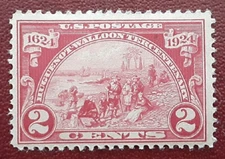 US 1924 2c MNH OG Landing Fort Orange Huguenot Mi 291 Scott 615 Sg 619 2400