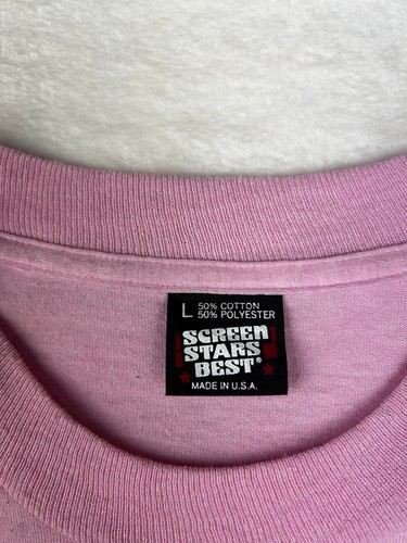 VTG Single Stitch Pink Tshirt 1991 Hurricane Bob North Carolina Survivor Mens L - Picture 3 of 8