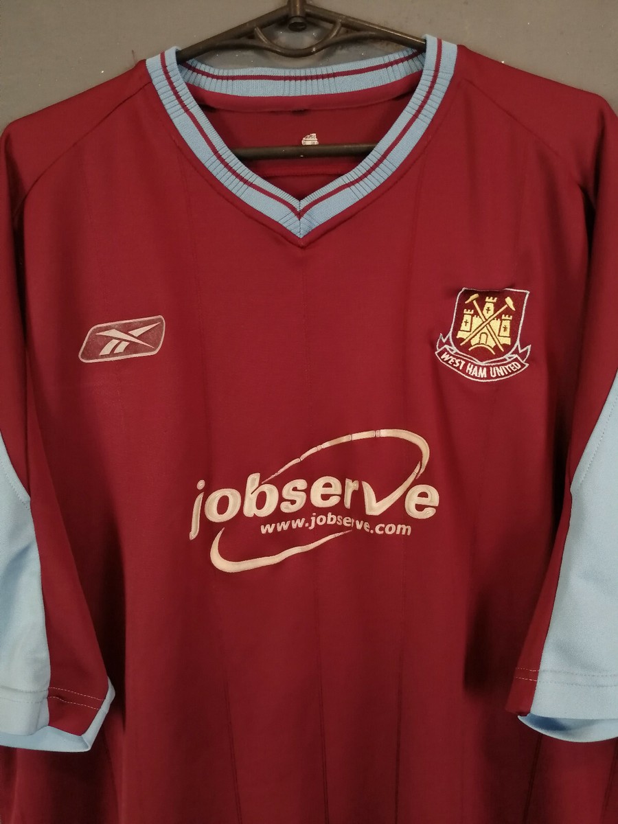 MENS VINTAGE WEST HAM UNITED 2003/2005 HOME FOOTBALL SOCCER SHIRT