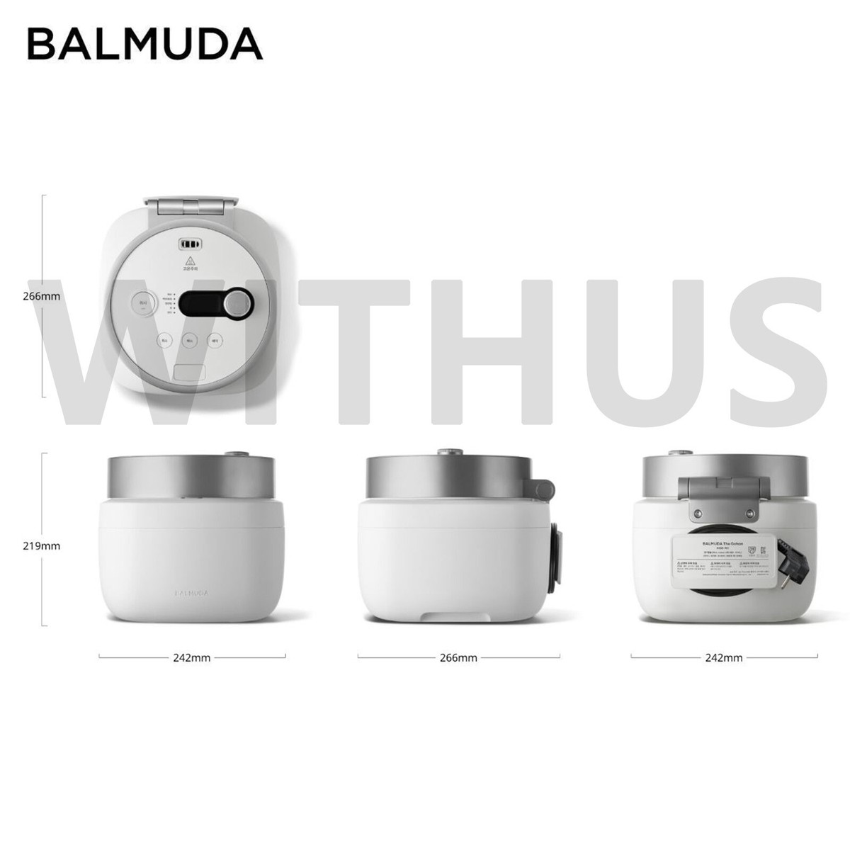 ★新品未使用★BALMUDA The Gohan BALMUDA The Gohan K08B Electric Rice Cooker for 3 Cups - AC