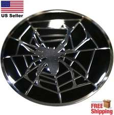 DOME SHAPE 3D Metal Spider Web Sticker Decal Emblem 2.2"