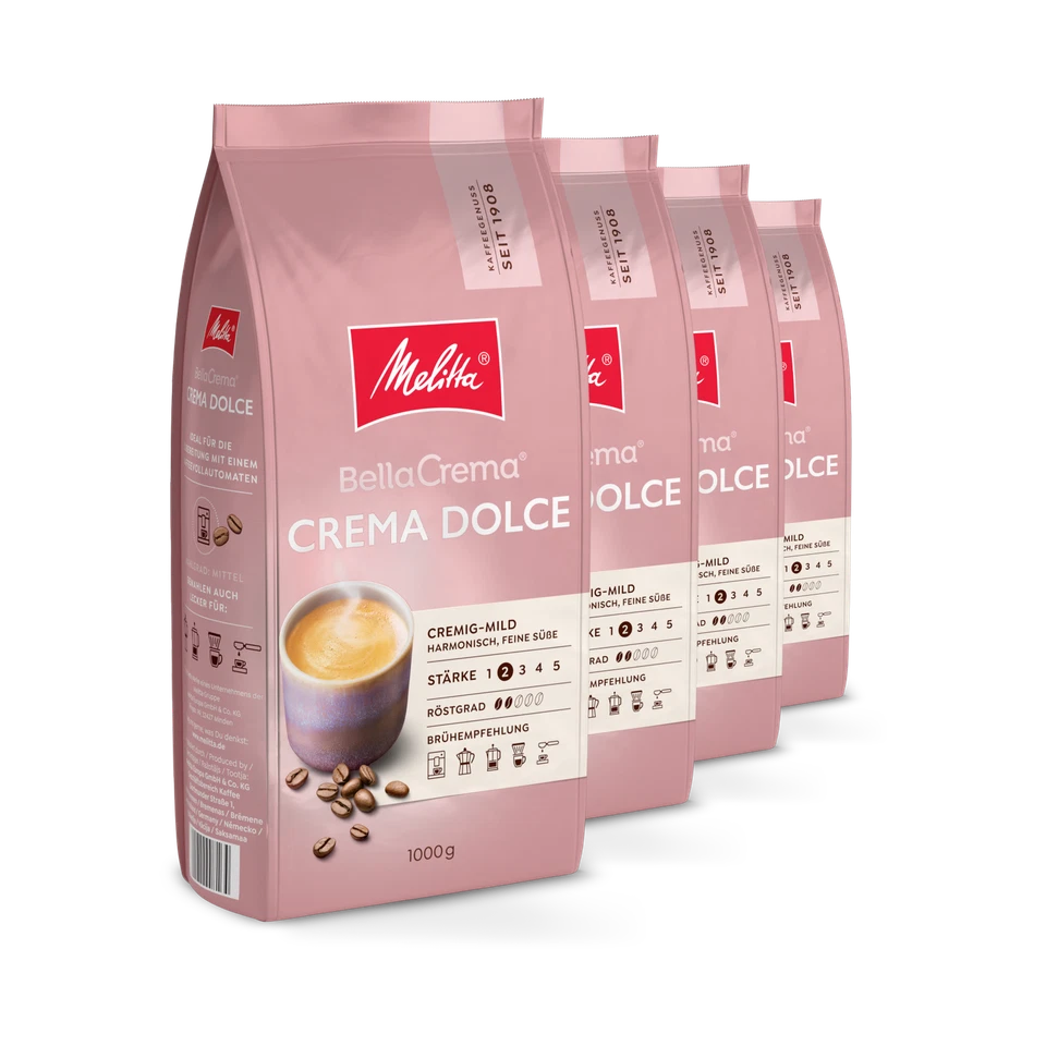 Melitta BellaCrema Crema Dolce, Kaffeebohnen, für Kaffee-Vollautomaten, im Set - Bild 2 von 4