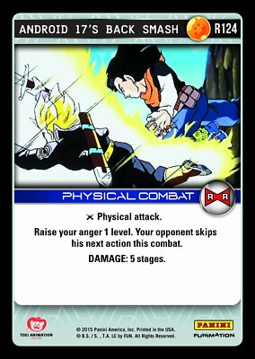 DBZ Dragon Ball Z TCG Card Panini Evolution R124 Android 17's Back